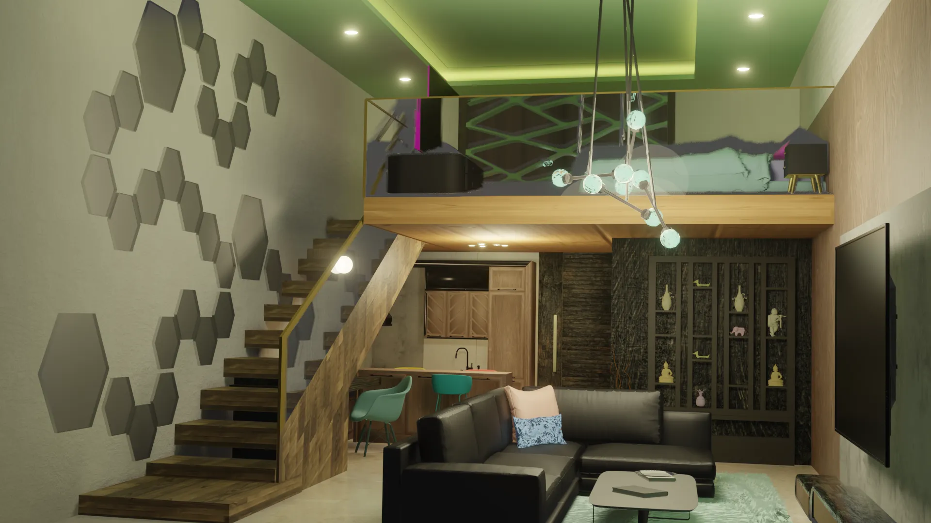 The same apartment but rendered with Eevee
